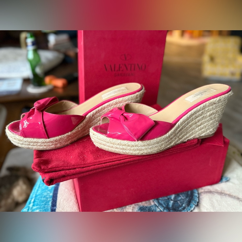 Valentino Vibrant Pink Wedge Heels